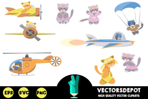 Animal Pilots Graphics for Creative Projects