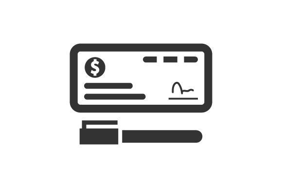 Bank Check Icon: A Graphic Asset for Local Branding
