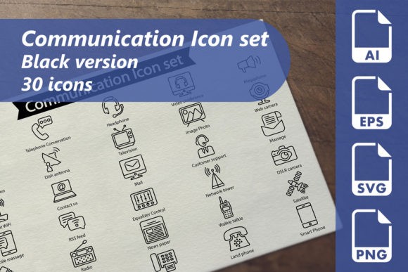Communication Line Icon Set Graphics