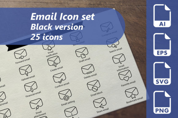 Email Line Icon Set Graphics