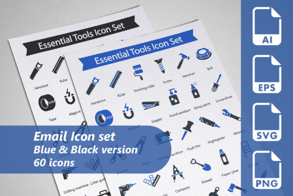 Essential Tool Icon Set Graphics