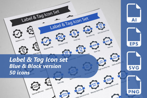 Label Tag Icon Set Graphics