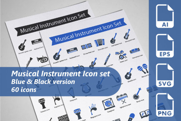 Music Instrument Icon Set Graphics
